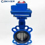 Cast Iron Wafer Type Electric Butterfly Valve PTFE Seal Flange Connection Water/Oil/Chemicals Media Valve