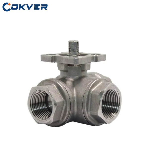 3 Way Valve DN50 2 Inch ANSI Class 150 Metal High-platform Three-piece Three-way Ball Valve Body