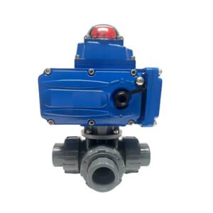 Electric 3-Way Ball Valve PVC/UPVC Material for Water Acid Applications