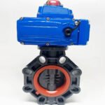 DN50 to DN100 Electric Plastic UPVC Flange Butterfly Valve