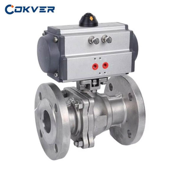 Stainless Steel Flanged Ball Valve with Pneumatic Actuator