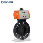 Durable UPVC Plastic Pneumatic Butterfly Valve with Flange Type Design