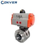 Three Piece Stainless Steel Pneumatic Butterfly Valve