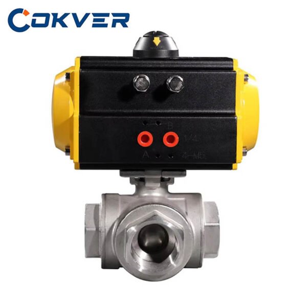 Pneumatic Stainless Steel 3 Way Ball Valve