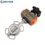 Iron Full Lined PTFE Wafer Type Pneumatic Butterfly Valve