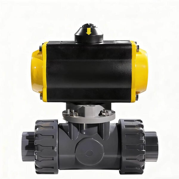 High Quality 3 Way PVC Pneumatic Ball Valve