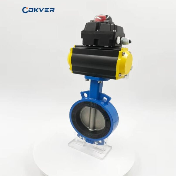 Wafer Cast Iron Pneumatic Butterfly Valve with Limit Switch