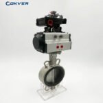 ouble-Acting Iron Steel Pneumatic Butterfly Valve With Limit Switch