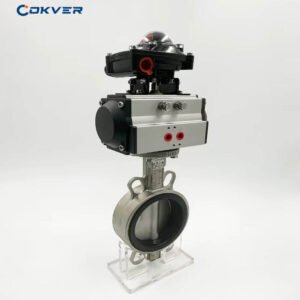 ouble-Acting Iron Steel Pneumatic Butterfly Valve With Limit Switch