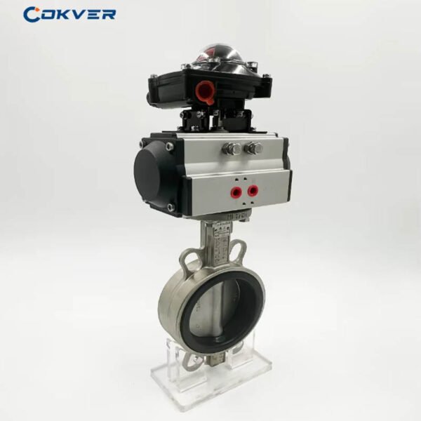 ouble-Acting Iron Steel Pneumatic Butterfly Valve With Limit Switch