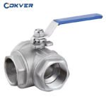 High Quality 3-Way Manual Ball Valve with Stainless Steel 304/316 T-Type Thread for Water Flow Control