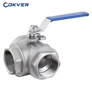 High Quality 3-Way Manual Ball Valve with Stainless Steel 304/316 T-Type Thread for Water Flow Control