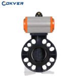 Durable UPVC Plastic Flange Pneumatic Butterfly Valve