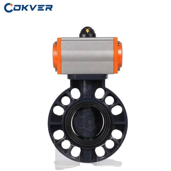 Durable UPVC Plastic Flange Pneumatic Butterfly Valve