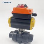 PVC Chemical Corrosion Resistant Pneumatic Ball Valve With Limit Switch