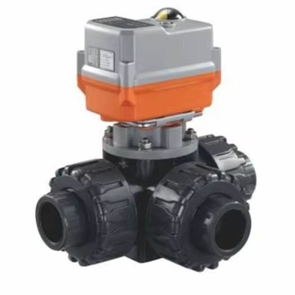 Electric 3-Way Ball Valve PVC/UPVC Material