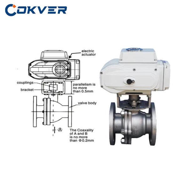 Electric Motorized Ball Valve 316 Class SS304 Custom Flange Connection Explosion-proof