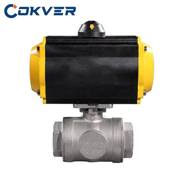 High Quality Pneumatic Stainless Steel 3 Way Ball Valve