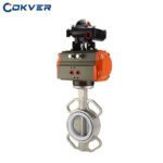 Premium Iron Full Lined PTFE Wafer Type Pneumatic Butterfly Valve