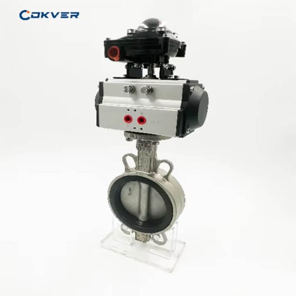 High Quality Steel Iron Pneumatic Butterfly Valve With Limit Switch