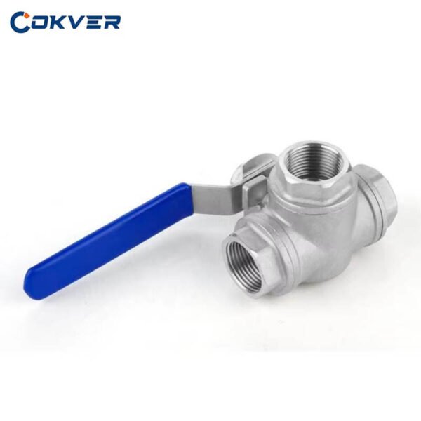 3-Way Manual Ball Valve with Stainless Steel 304/316 T-Type
