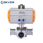 Stainless Steel Pneumatic Food Grade 3 Way Ball Valve