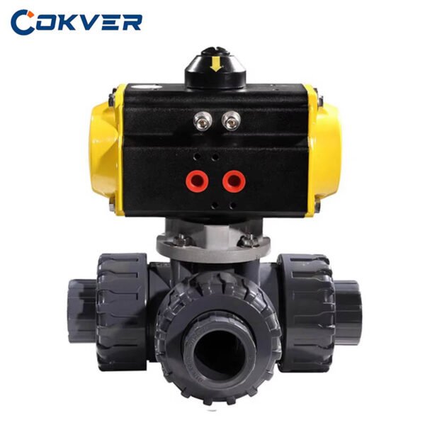 3 Way PVC Pneumatic Ball Valve