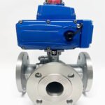 Electric 3 Way Flange Ball Valve