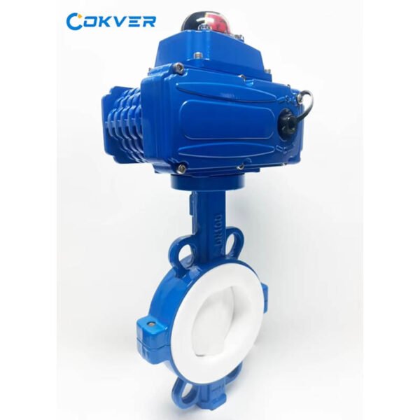 Cast Iron Wafer Type Electric Butterfly Valve PTFE Seal Flange Connection