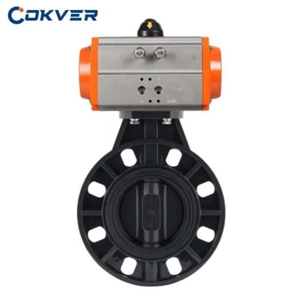 High Quality Flange UPVC Plastic Pneumatic Butterfly Valve