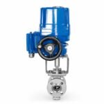 Key Features Explosion-Proof Actuator ●: Certified for hazardous area operation, DC24V low-voltage safety V-Port Ball Design ●: V-shaped ball provides equal percentage flow characteristic for superior modulating control Manual Override ●: Large black handwheel for emergency manual operation Material ●: CF8M (316 Stainless Steel) body — superior corrosion resistance Sealing ●: PTFE seats for bubble-tight shutoff Position Indicator : Visual indicator for valve open/closed status