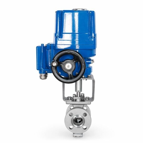 Key Features Explosion-Proof Actuator ●: Certified for hazardous area operation, DC24V low-voltage safety V-Port Ball Design ●: V-shaped ball provides equal percentage flow characteristic for superior modulating control Manual Override ●: Large black handwheel for emergency manual operation Material ●: CF8M (316 Stainless Steel) body — superior corrosion resistance Sealing ●: PTFE seats for bubble-tight shutoff Position Indicator : Visual indicator for valve open/closed status